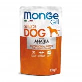 Monge Dog Grill Pouch Senior Anatra, влажный корм для взрослых собак с уткой, 100гр (арт.-3185)