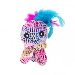 Игрушка Mr.Kranch для кошек "Осьминожка" плюшевая с кошачьей мятой и перышками, 6,5см, розовая (арт.-2298)