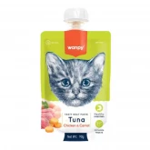 Лакомство Wanpy Cat для кошек Мясное пюре из тунца и курицы с морковью 90 г (арт.-1545)