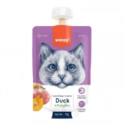 Лакомство Wanpy Cat для кошек Мясное пюре из утки и тыквы 90 г (арт.-1521)