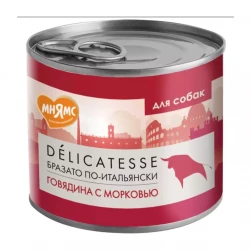 Корм "Мнямс" консервированный для собак, паштет из говядины с морковью "Бразато по-итальянски", 200 г (арт.-0968)