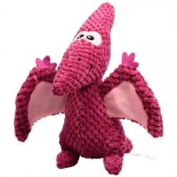 Игрушка Mr.Kranch для собак "Птерозавр" плюшевая с пищалкой 23см, бордовая (арт.-4162)