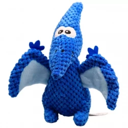 Игрушка Mr.Kranch для собак "Птерозавр" плюшевая с пищалкой 23см, голубая (арт.-4193)