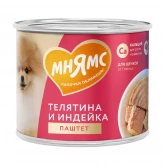 Влажный корм Мнямс Паштет из телятины и индейки для щенков всех пород «ПРАВИЛЬНОЕ РАЗВИТИЕ» 200 г (арт.-7255)