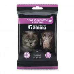 Влажные салфетки Gamma "Уход за глазами и ушами", 200*150мм (30572001, 7102)