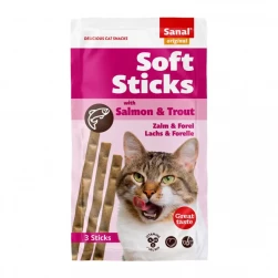 Sanal Soft Sticks Salmon & Trout (Санал мягкие палочки с лососем и форелью), лакомства для кошек, (цена за 1 шт.) (арт. 3830)