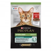 Pro Plan  Sterilised Beef, влажный корм для стерилизованных кошек, с говядиной в соусе, 85гр.(арт.-6916)