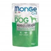 Monge Dog Grill Pouch Adult Lamb and Veget, влажный корм для взрослых собак с ягненком и овощами, 100 гр.(арт.-3161)
